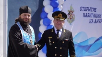 Хабаровский священник принял участие в торжественном открытии навигации на Амуре