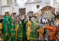 В праздник Входа Господня в Иерусалим митрополит Артемий возглавил праздничное богослужение в главном соборе края