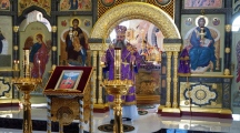 Божественная литургия и освящение Креста в Петропавловском женском монастыре 14 марта  2020 г.